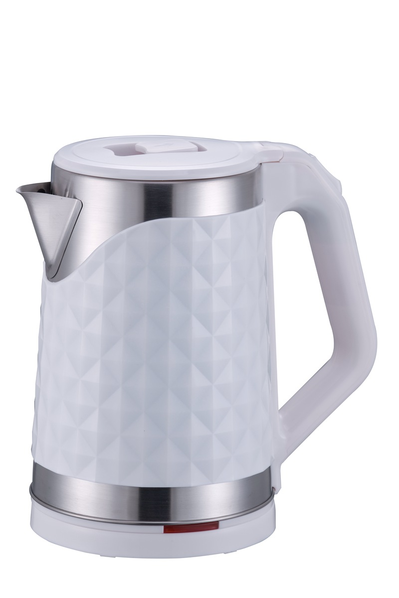 1.8L White Diamond Pattern Kettle