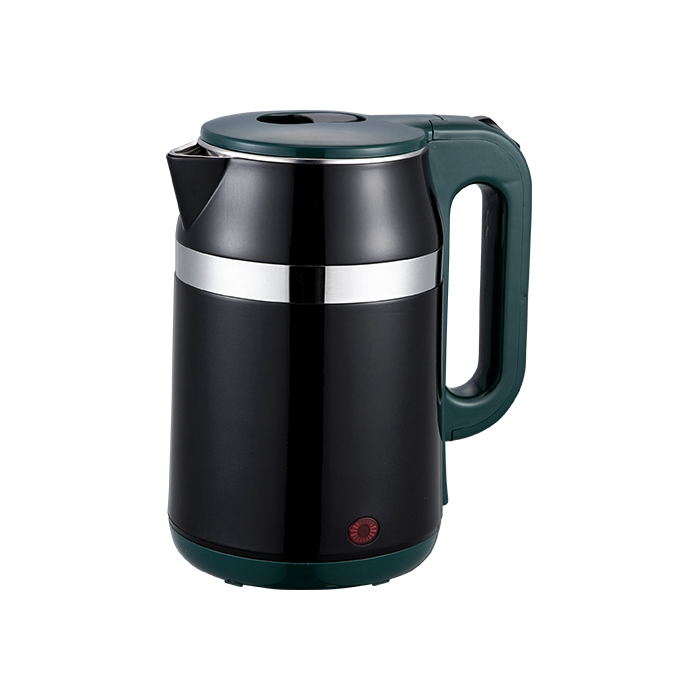 Dual-wall Electric Kettle with Green Handle